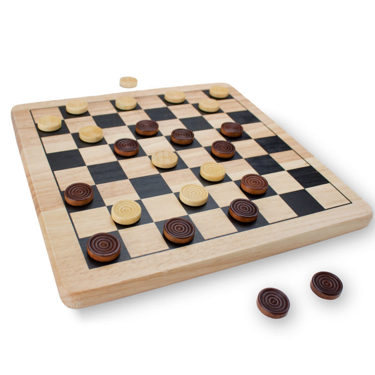 2-in-1 Checkers and Tic-Tac-Toe Set Wooden