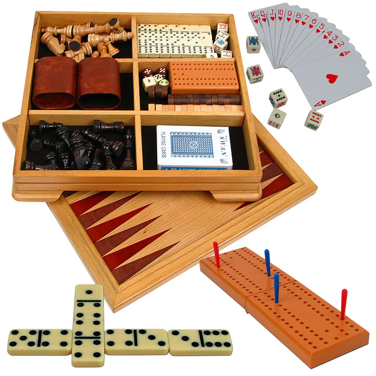 Deluxe 7-in-1 Game Set - Chess - Backgammon etc (345)