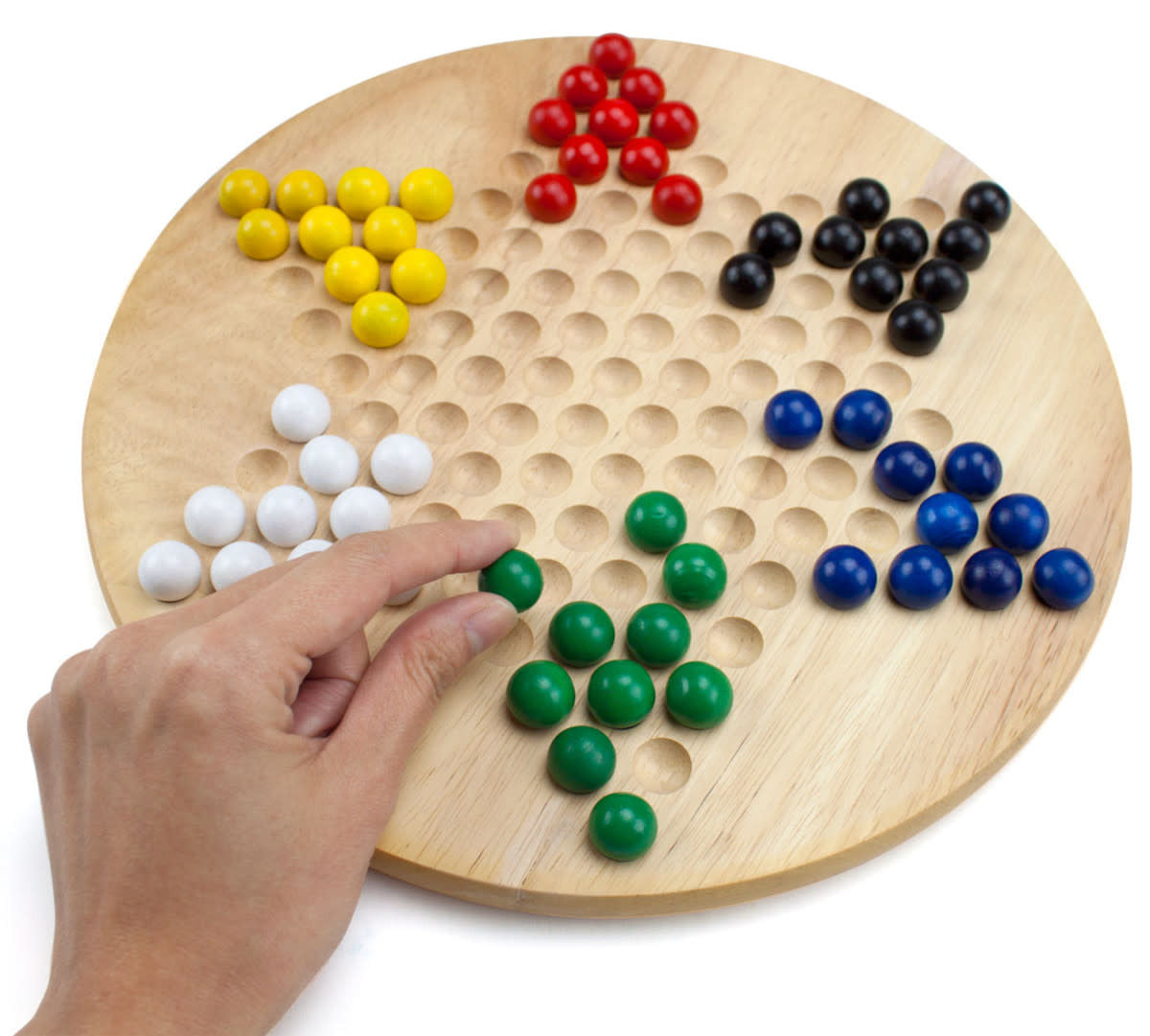 Chinese Checkers - Wooden Board and Marbles