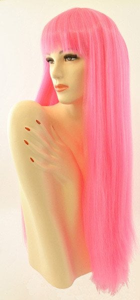 Long Pageboy Lt, Pink Wig