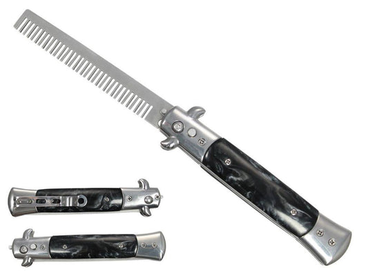 4 inch Deluxe Switchblade Comb, Black