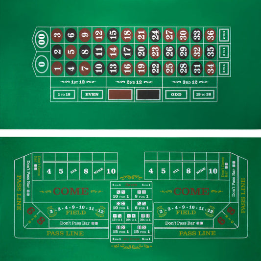 Craps and Roulette Table Felt  Reversible Layout