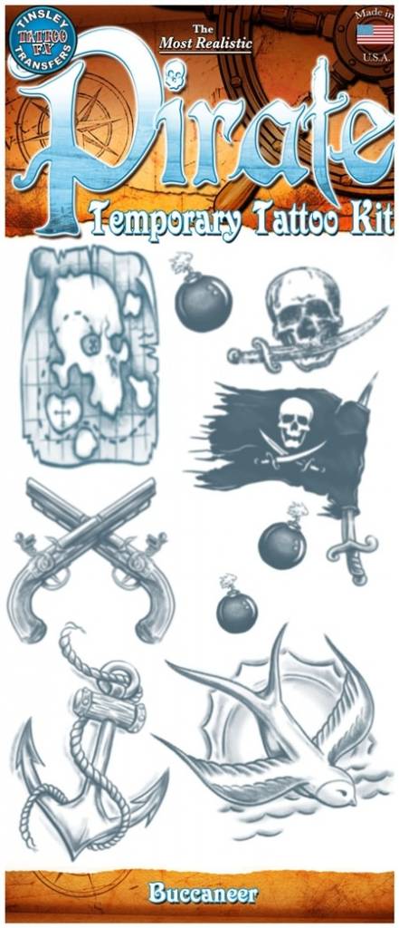 Pirate/Buccaneer Temporary Tattoos