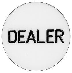 Dealer Button, White 2 inch x 1/4 inch (M5)