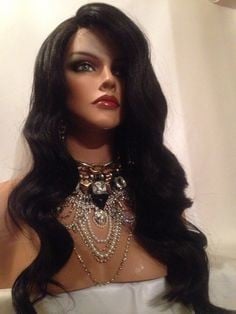 Deluxe Showgirl Black Wig