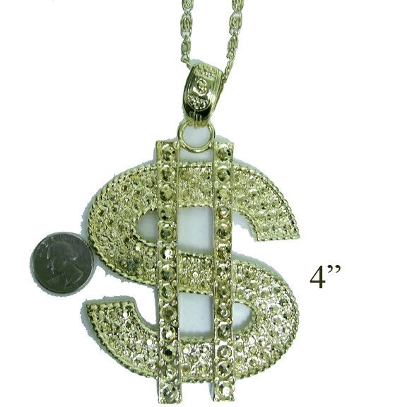 Dollar Sign Necklace Gold by Accessory Label