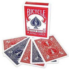 Double Back Bicycle Cards, Blue and Red - Card M10