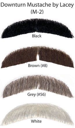 Downturn Moustache, Black 1 M2 Human Hair