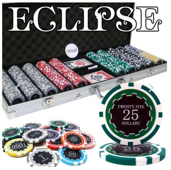 Poker Chip Set 500 Pc, Eclipse 14G  - Aluminum Case /898