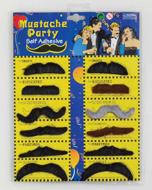 Mustache Party - 12 Self Adhesive Moustaches