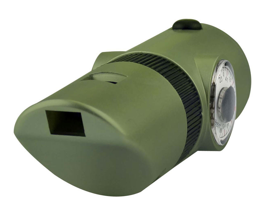 7 IN 1 Survival Whistle/LED Flashlight, Green by SE