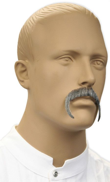 Moustache - Fu Manchu, Grey (human hair)