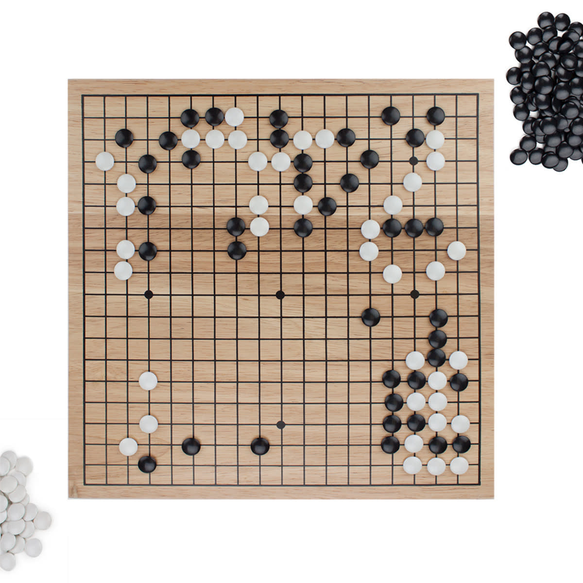 Game Of GO - Wooden Board With Stones