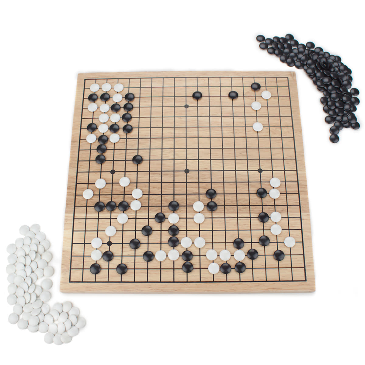 Game Of GO - Wooden Board With Stones