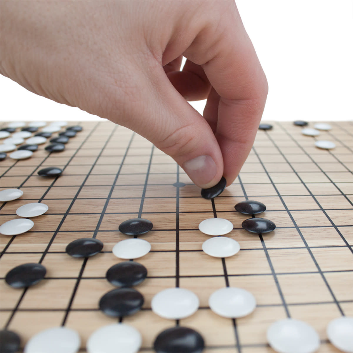 Game Of GO - Wooden Board With Stones