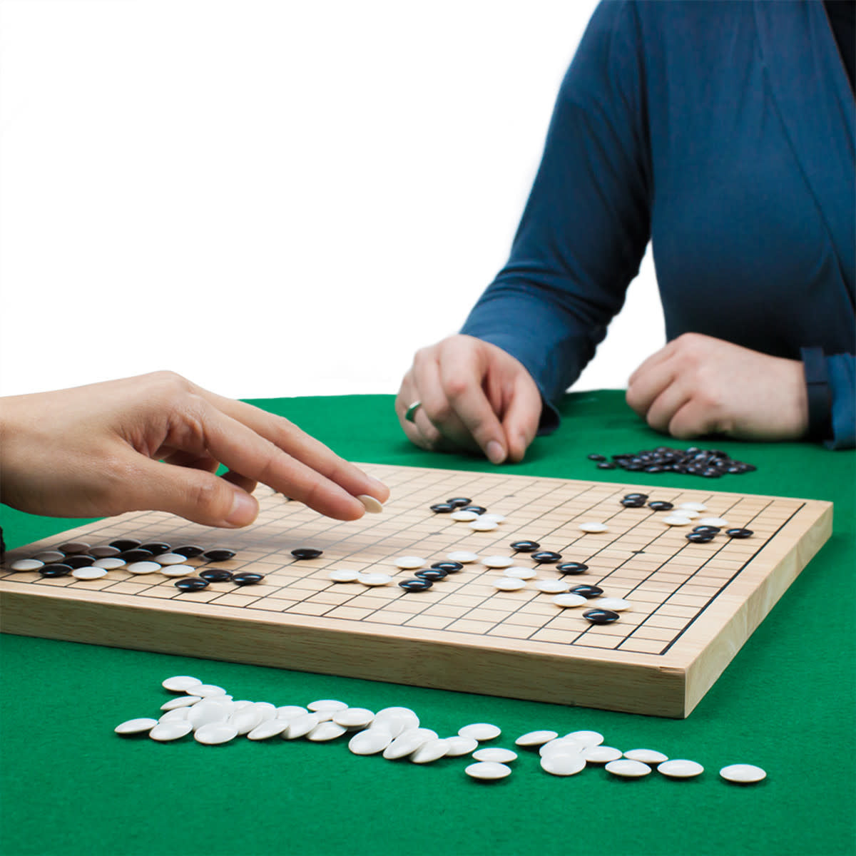 Game Of GO - Wooden Board With Stones