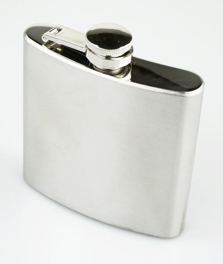 Stainless Steel 6 oz. Hip Flask .38 thick 4.5 x 4 x .75 inch by Sona Enterprises