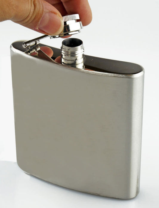 Stainless Steel 6 oz. Hip Flask .38 thick 4.5 x 4 x .75 inch by Sona Enterprises