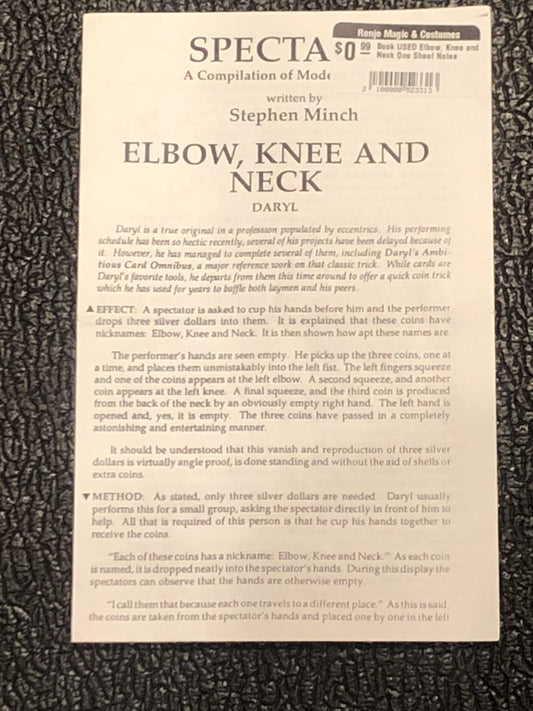 Book USED Elbow, Knee and Neck - One Sheet Notes