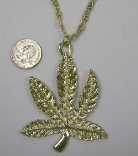 Big Leaf Necklace Gold by Flashback And Freedom Inc