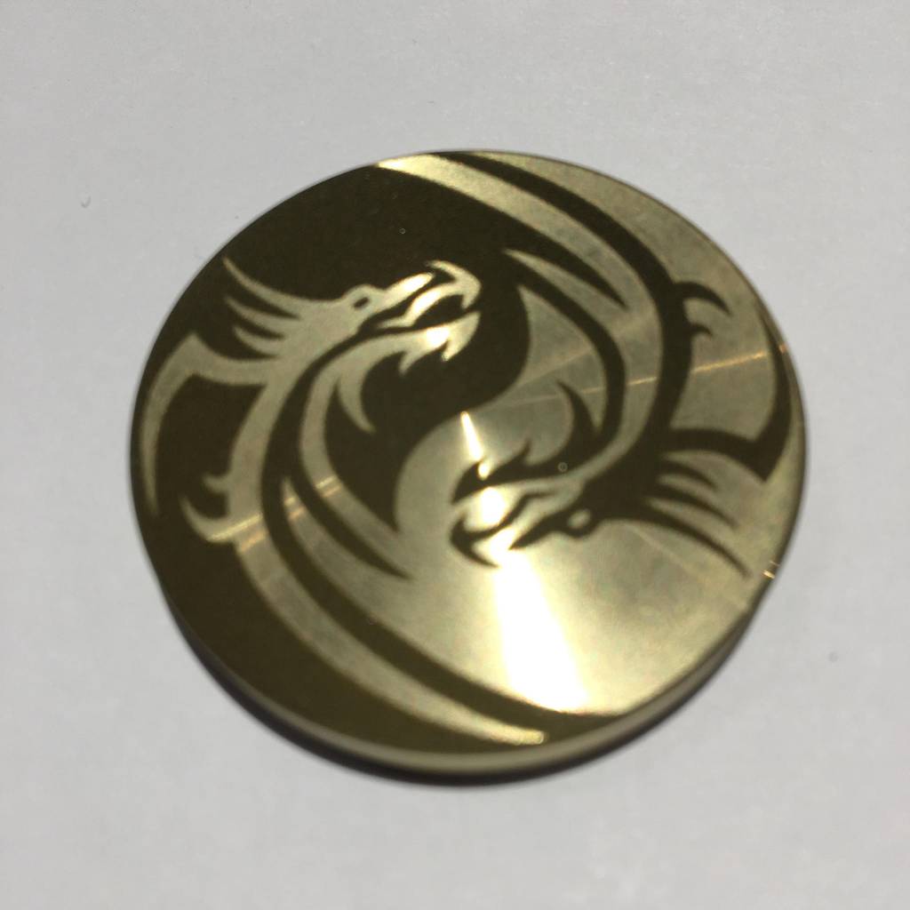 Okito Box Lid Yin Yang Dragons, Half Dollar