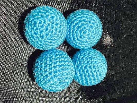 Crocheted Balls Acrylic 4 pk, 3/4 inch - Light Blue (M8)