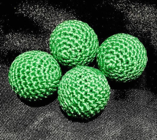 Crocheted Balls Acrylic 4 pk, 3/4 inch - Light Green (M8)