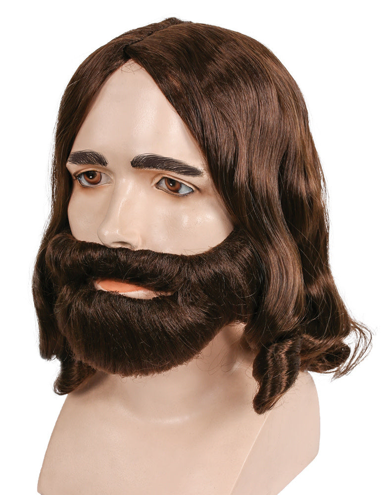 Biblical Set Disc Light Brown Jesus Wig and Beard