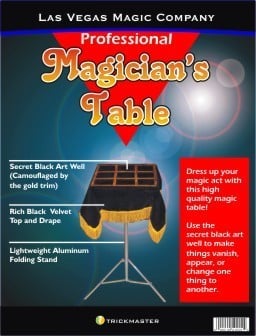 Magician's Black Art Table Top With Stand