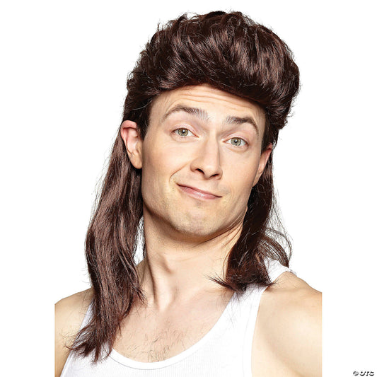 Nightclub Mullet Brown Wig