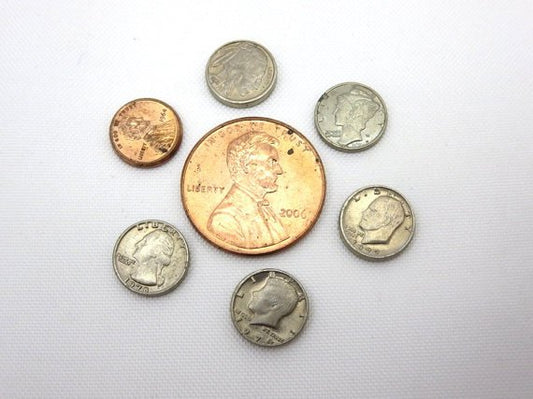 Dozen Mini U.S. Coins - 3/8" Mercury Dime - Coin (M10)