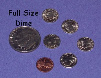 Dozen Mini U.S. Coins - 3/8" Half Dollar - Coin (M10)