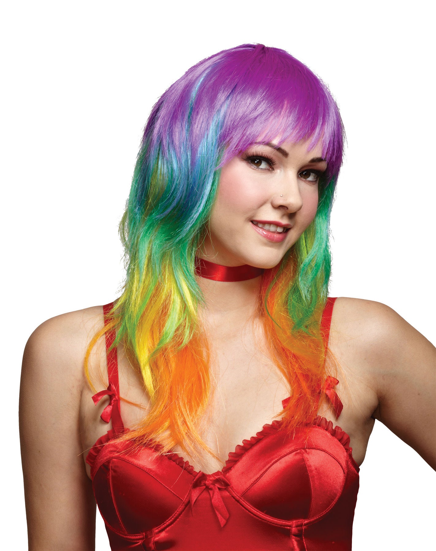 Rainbow Multicolor Long Hair Wig