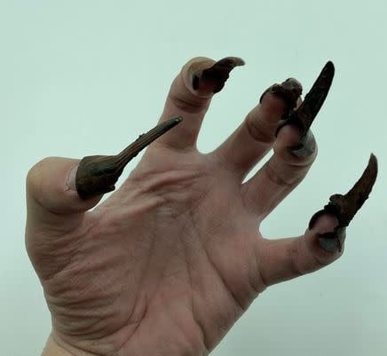 Black  Clip On Vampire  Fingernails with Removable Blood Coating