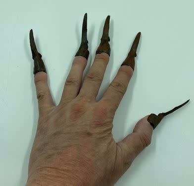 Black  Clip On Vampire  Fingernails with Removable Blood Coating