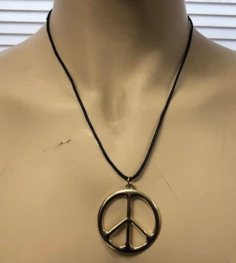 Metal Peace Sign Necklace by Flashback And Freedom Inc