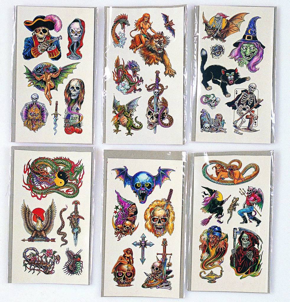 Hardcore Assortment Temporary Tattoos 1 Sheet