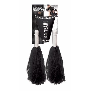 Cheer Leader Pom Poms/Megaphone Black