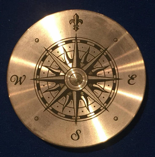 Okito Box Lid Compass 1, Silver Dollar