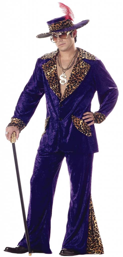 Pimp, Purple with Leopard - Large 42-46 by California Costumes