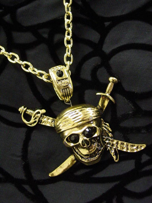 Pirate Skull And Swords Necklace by Flashback And Freedom Inc