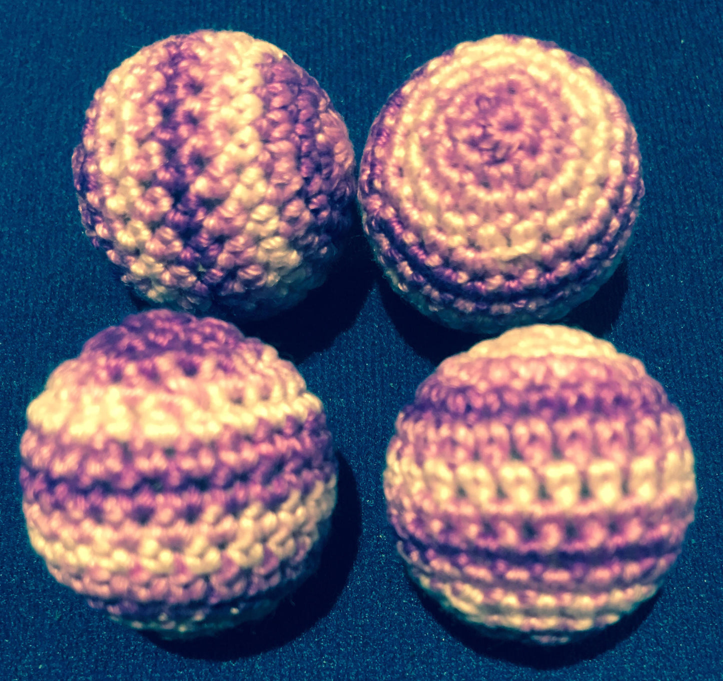 Crocheted Balls Acrylic 4 pk, 3/4 inch - Multi Purple (M8)