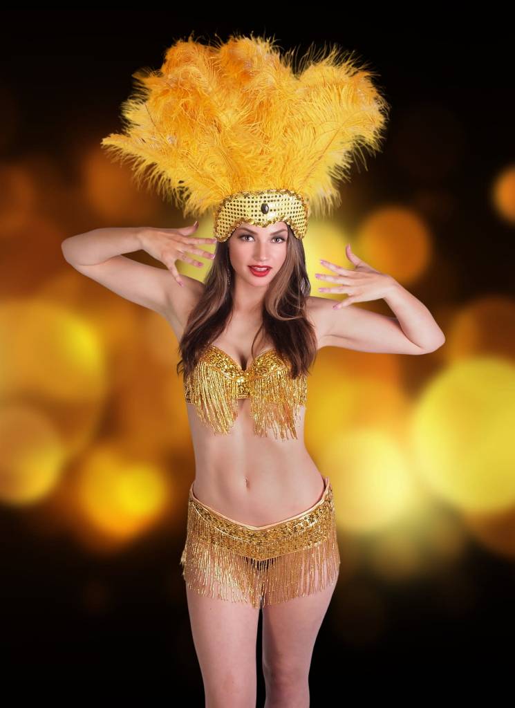 Samba Bra Sequin/Beaded/Fringe, Gold - M/L by Western Fashion Inc.