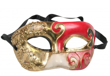 Pierrot Eye Mask White Red