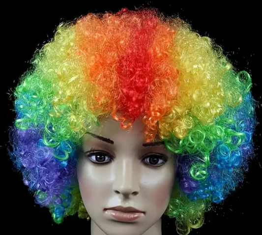 Deluxe Colorful Clown Afro, Multi Color Wig