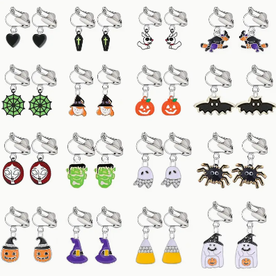 Clip On Earrings Pair - Halloween Assored Styles