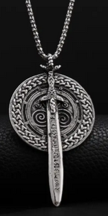 Viking Necklace Sword and Shield Stainless Steel