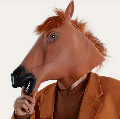 Latex Horse Mask, Brown