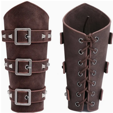 Gauntlets Pair Faux Leather - Brown