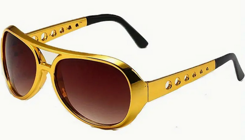 Sunglasses Elvis Style Rock Star Gold